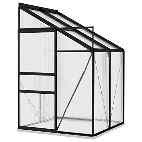 Preisvergleich Produktbild vidaXL Gewächshaus Anthrazit Aluminium 2,7 m³