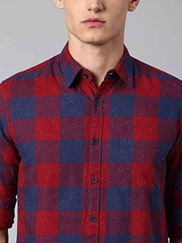 Image of Dennis Lingo Men's Cotton Checke Slim Fit Shirt