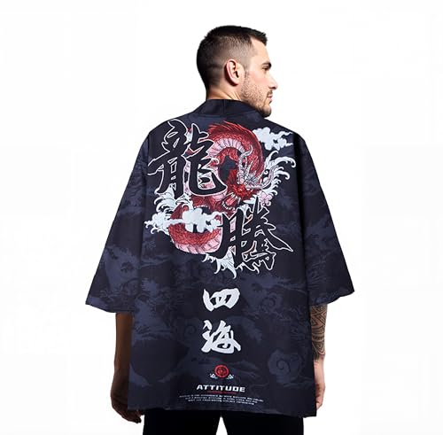Image of Women's and Men Cardigan Jackets Lightweight Japanese Kimono Long Sleeves Open Front Coat