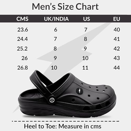 Image of BRUTON Premium Classic Casual Clogs /Sandals with Adjustable Back Strap for Adults | Comfortable & Light Weight | Stylish & Anti-Skid | Waterproof & Daily Mules for Gents /Boys