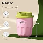 10 oz Voyage tasse de café preuve de fuite preuve, en acier inoxydable tasse de thé thermique avec couvercle, resoutable Mini Coupe pour bureau, voyage & Utilisation quotidienne; Mug isotherme portable compact, rose fraise