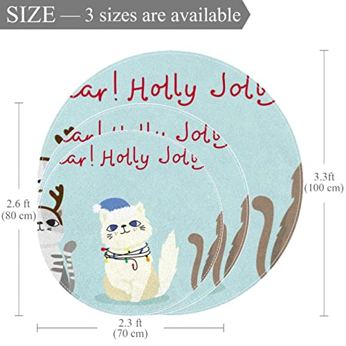 Chats mignons tapis ronds isolant thermique doux pour chambre d'enfant - 3