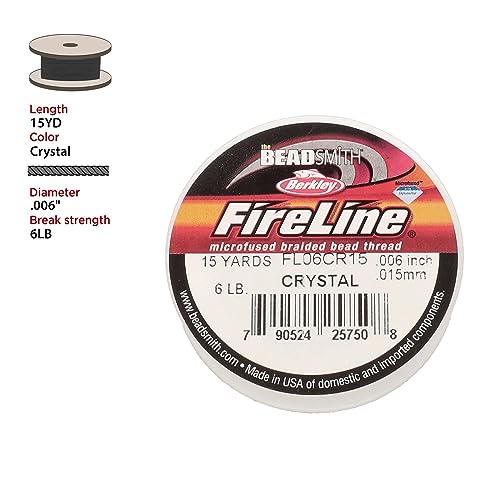 The Beadsmith Fireline by Berkley, Micro-Fused Braided Thread, 3-Pack, Crystal Color, 4lb., 6lb., & 8lb. Test, 15 Yard Spools - Image 3