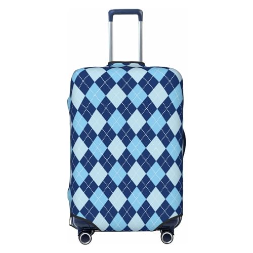 Travel Luggage Cover - Blue Squares Washable Suitcase Covers Protector Fits 18-32 Inch Luggage