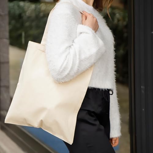Economical-Cotton-Canvas-Tote-Bags-in-Bulk-Lightweight-Reusable-Grocery-Bags-Ideal-for-DIY-Promotion-Gifts-and-Events