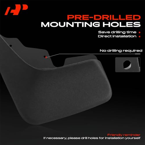Image of A-Premium Set of 2PCS Mud Flaps Splash Guards Mudflaps Mudguards with Hardware Kits Compatible with Jeep WK Series Grand Cherokee 2005-2010, Front Driver and Passenger Side | Compatible with Jeep WK Series Grand Cherokee 2005-2010, Set of 2 Front Side