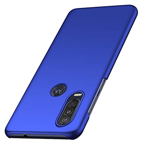 GOGODOG Compatible con Motorola One Action Funda Cases Cover Cobertura Total Ultra Delgada Anti Resbalón Rasguño Resistente Concha Dura (Azul) Cover