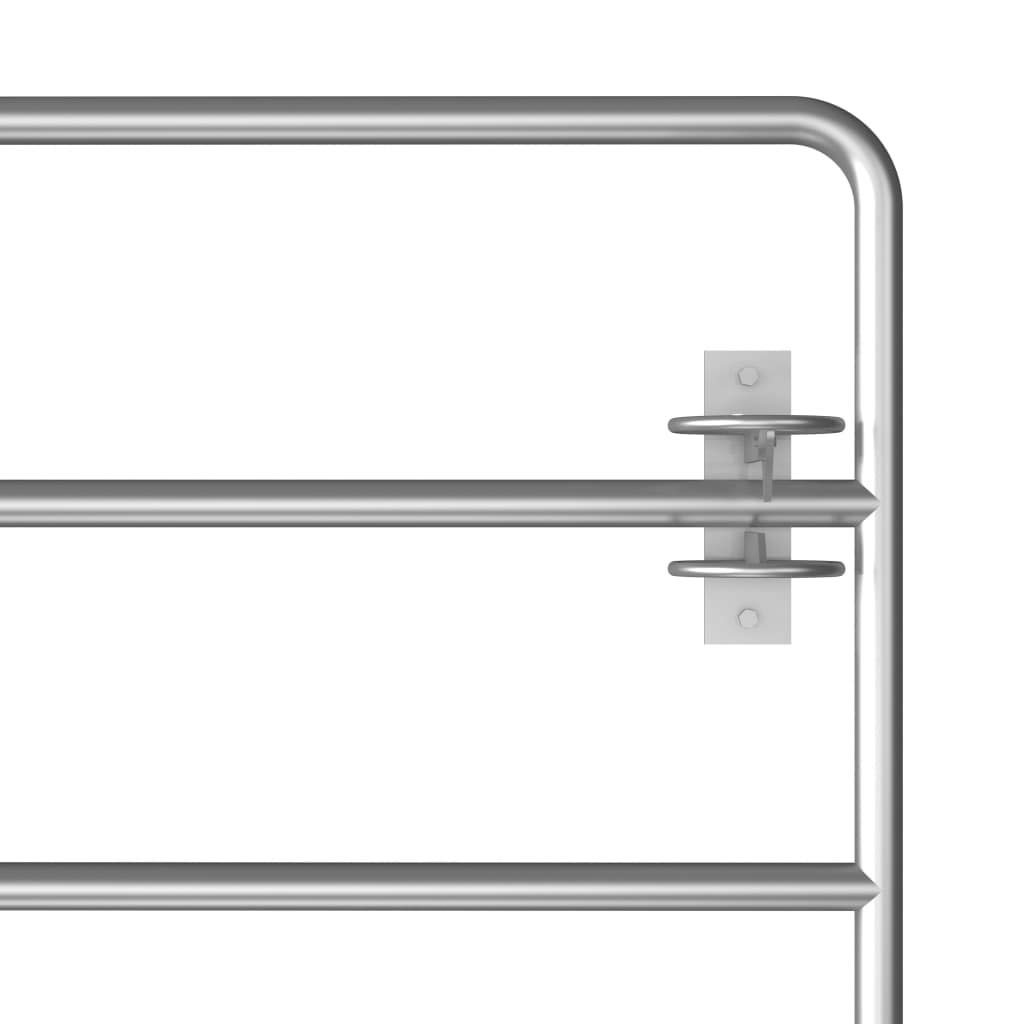 Puerta de pasto de acero galvanizado de 5 tubos, con cierre automático y accesorios de montaje, dimensiones (95-170) x 90 cm