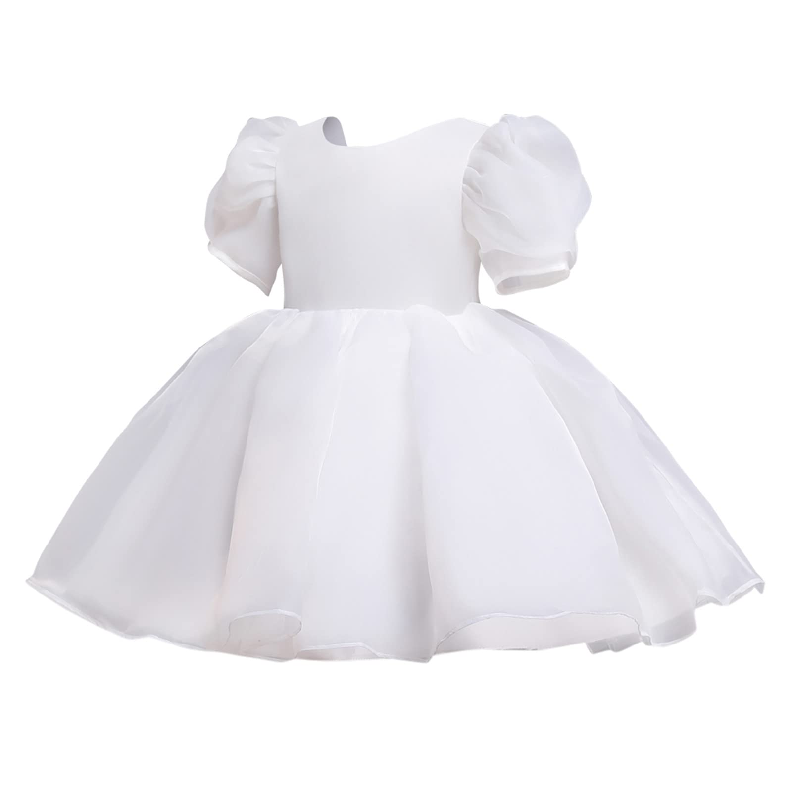 Tüll Kleid Mädchen Sommer Festlich Prinzessin Kleider Kinder Einschulung A-Linien Tutu Einfarbig Abendkleider Geburtstag Sommerkleid Kleinkind Hochzeit Abendkleid Puffärmel Blumenmädchen Schule Mädche