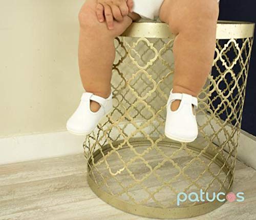 Classic Leather T-Strap Mary Janes Easy Open White2