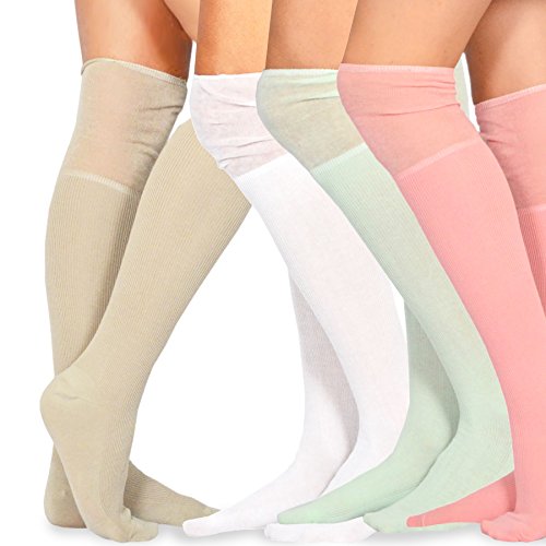 Image of Fashionable Cotton Slouchy Boot Socks for Women and Girls: Long Thigh Highs, Over-the-Knee Highs, and Knee Highs
