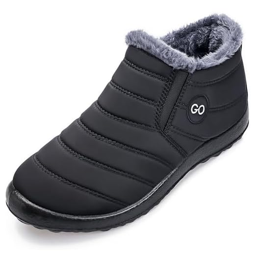 HARENCE Snow Boots for Women Winter Boot with Comfortable Warm Fur Lined Ankle Booties Outdoor Slip On Waterproof Short Boots