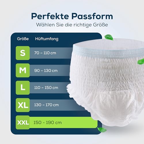 Sensalou Inkontinenz-Erwachsenen-Windeln Größe XXL (22 Stk) Männer Frauen - Windel-Hosen-Pants für Erwachsene Senioren Tag Nacht