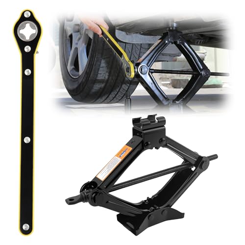 Kifidan Portable 1 Ton Scissor Jack For Car With Ratchet Wrench