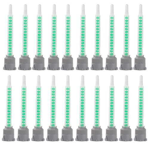 TKxjry 20 Piezas Boquilla Mezclador, Tubo Mezclador Estático, Boquilla Mezclador Estático, Para Pegamento de 2 Componentes Boquillas Mezcladoras (Verde)