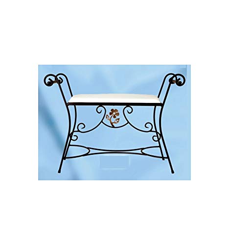 Banqueta de forja para Dormitorio Flor - Negro