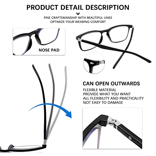 Sumkyle 3 Pack Progressive Multifocus Reading Glasses For Men Women Blue Light Blocking Spring Hinges Computer Readers thumb #5