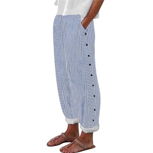 Striped Linen Pants for Women