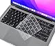 CaseBuy Premium Keyboard Cover for 2023 2022 2021 M4 M3 M2 M1 Pro/Max MacBook Pro 14 16 Inch Model A2442 A2779 A2485 A2780 A2918 A2991 A2992 EU Keyboard Protector -Clear