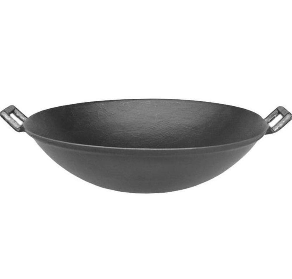 ZXFDMSWJ Woks Traditionnels en Fer, Grands poêles à gaz en Fer antiadhésifs Wok sûr, marmite à Fond Rond en Fonte, 40 cm