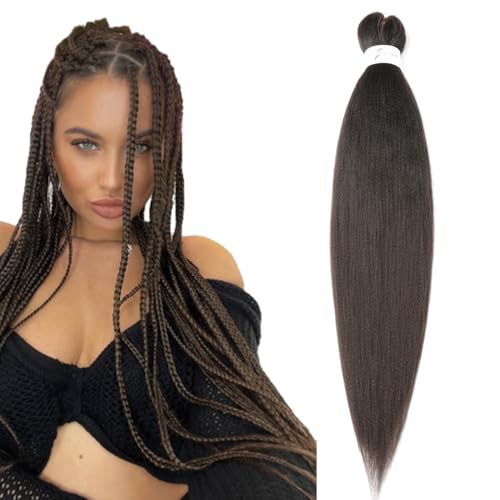 ShowJarlly Pelo Para Trenzas Africanas 30 Pulgadas Extensiones Trenzas 1pack Pre-Stretched Braiding Hair Easy Braids Yaki Texture Pelo Sintético Crochet Ombre Extensión del Cabello 4#