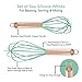 COOK WITH COLOR Silicone Whisks for Cooking, Stainless Steel Wire Whisk Set of Two - 10” and 12”, Heat Resistant Kitchen Whisks, Balloon Whisk for Nonstick Cookware - Rose Gold and Mint Green