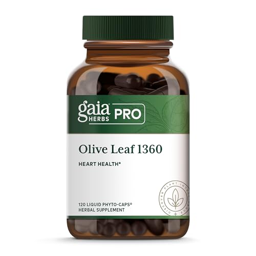 GAIA HERBS PRO Olive Leaf 1360 - Supports Immune System & Heart Health* - Concentrated Single-Herb Formula - with Oleuropein - Gluten-Free - 120 Liquid Phyto-Caps (60 Servings)