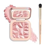 KYDA Pink Highlighter Palette, High Glossy Face Illuminator Palette, Natutal Glow Finish, Pearl Shimmer Smooth Baked Powder, Lasting Sparkling Highlighter Blush Makeup-PINK