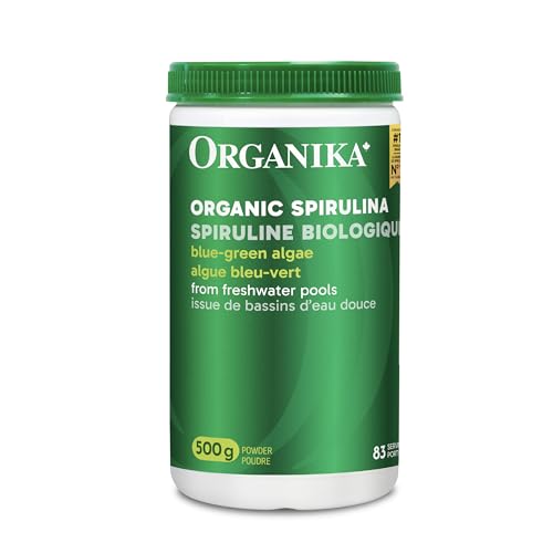 Organika - Organika Canadian-Made Certified Organic Spirulina Powder- Superfood, 3rd Party Tested, Pristine Sourcing, Vegan- 500g