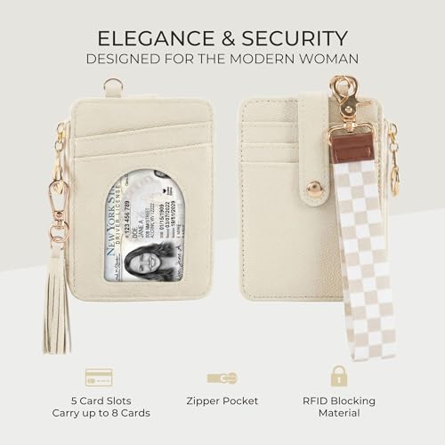 Image of Stylish Wristlet Keychain Wallet for Women, Slim Zipper Credit Card Holder