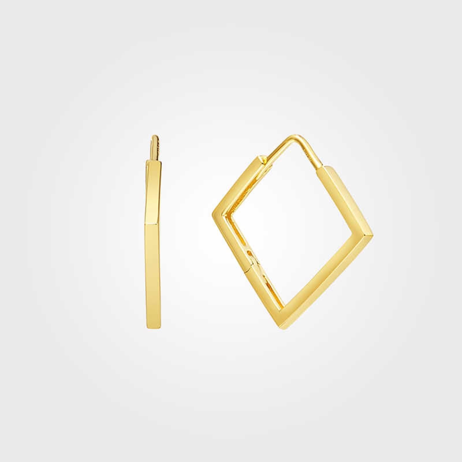 Creole Hoop 9K/14K/18K żółte złoto, geometryczne kolczyki na Boże Narodzenie, prawdziwe kolczyki chłopięce 750/585/375 złoto