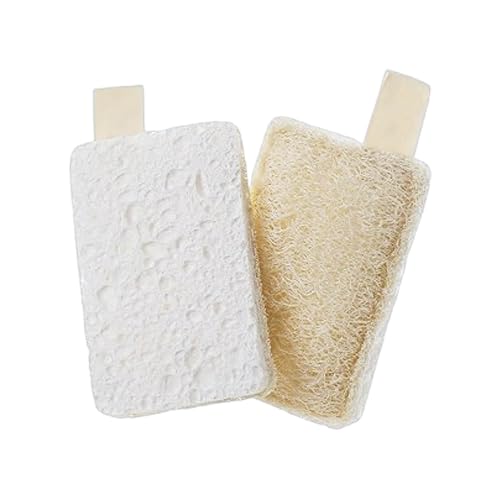 Image of Natural Loofah Sponge for Dishes 100% Organic Kitchen Sponges Non-Scratch Kitchen Scrubbing Pads Biodegradable Sustainable & Highly Absorbent Dual-Sided Design for Tough Grime & Delicate Surfaces