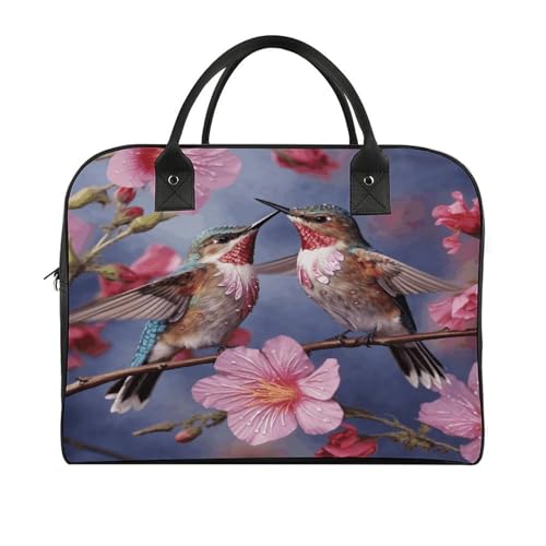 Bolso ligero de hombro para laptop unisex rosa con colibrí miniatura 3