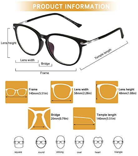 Image of DUCO Computer Reading Gaming Blue Light Blocking Glasses for Men Women DC5204
