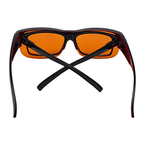 Image of Eyekepper 100% Blue Light Reduction Fitover Anti-Blue Blocking Computer Eyeglasses with Amber Lenses