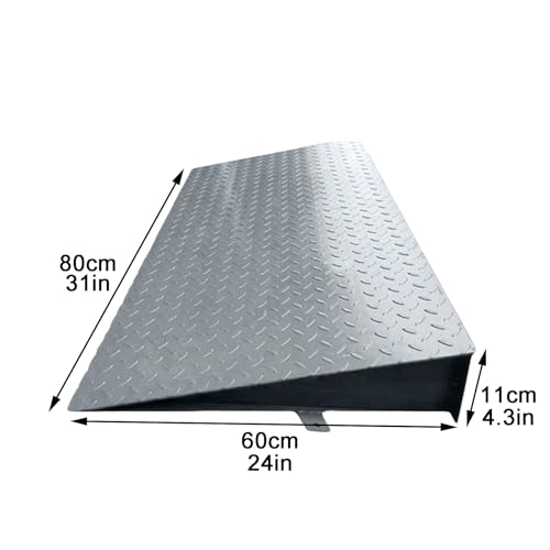 Rampa de acero para entrada de vehículos, altura de elevación de 4,5 pulgadas, capacidad máxima de 11023 lb, para escalones domésticos, coches, sillas de ruedas, bicicletas y motocicletas (31 x 24 x 4,3 pulgadas) miniatura 4