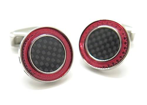 トンプソン(THOMPSON) カーボン レドンド カフス（ブラックカーボンファイバー） カフスボタン カフリンクス ユニーク