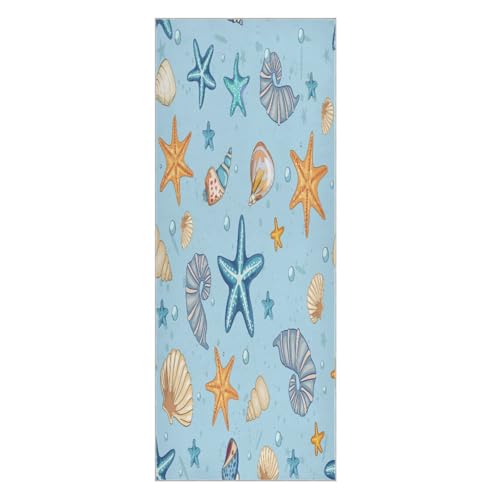 pnyoin Yoga Towel Fish Anchor Octopuses Hot Yoga Mat Towel with Grip Dots Sweat Absorbent Non-Slip for Hot Yoga, 24