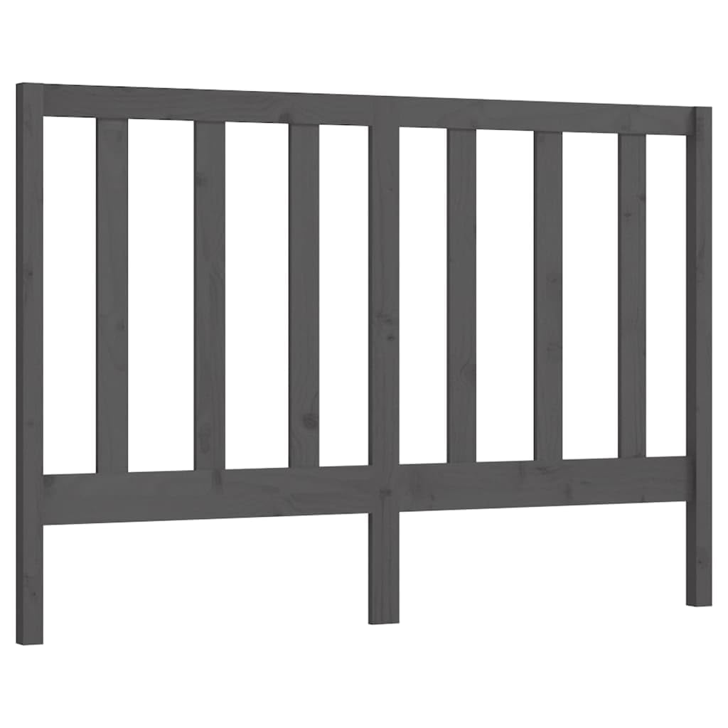 Testiera grigia 146 x 4 x 100 cm legno massello di pino, elegante headboard per camera da letto, robusto design unico cabeceras de cama in legno naturale