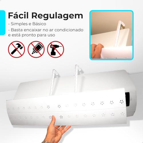 Defletor para Ar Condicionado Universal Ajustável 7 Até 30mil Btu