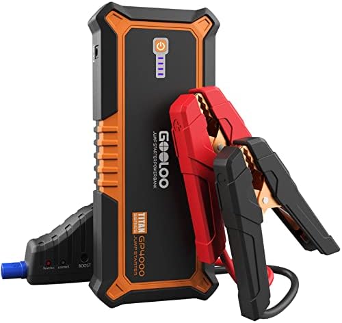 GOOLOO 4000A Peak Car Jump Starter 12V Auto Battery Booster SuperSafe Lithium Jump Box for All Gas, Up to 10.0L Diesel Engine, Portable Power Pack with USB Quick Charge and Type C Port, Orange