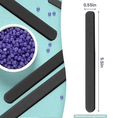Image of 2pc silicone wax applicator Non-stick Waxing Applicator Hair Removal Sticks Applicator Spatula Reusable Hard Wax Scraper for Home Salon Body Use (2pc black)