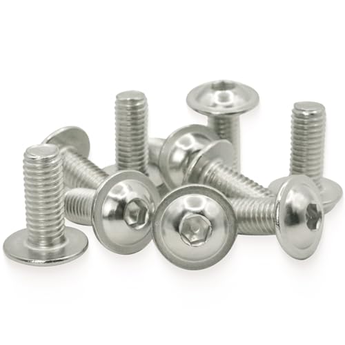 Schrauben M6 20 Stück Linsenkopfschrauben Edelstahlschrauben M6 x 20mm A2 V2A 304 Rostfrei MeHurr Innensechskant(ISK) Schrauben mit Flansch Maschinenschrauben ISO7380-2 Schraube Vollgewinde