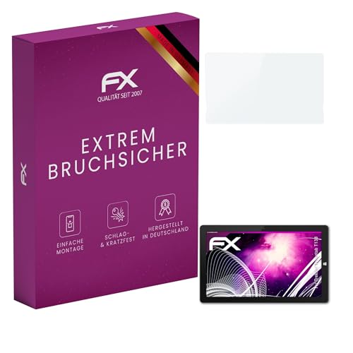 atFoliX Glasfolie kompatibel mit Trekstor Primetab T13B Bildschirmfolie, 9H Hybrid-Glass FX Schutzpanzer Folie