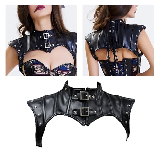 Hebillas steampunk y detalles góticos en armaduras de hombro 2