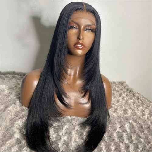 Perruque Lace Wig 13x4x1 noire de 20 pouces pour un style naturel