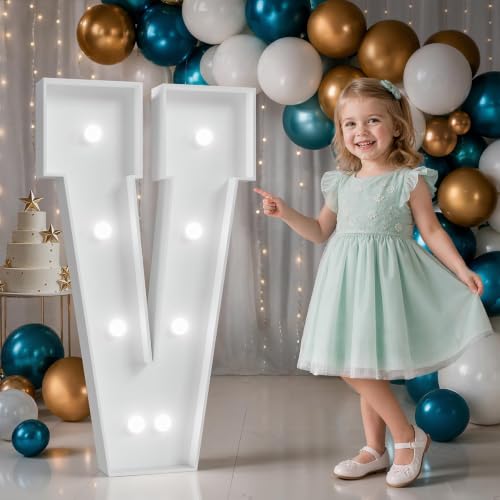 Image of 3FT Marquee Letters V, Large Light Up Letters for Birthday Decor