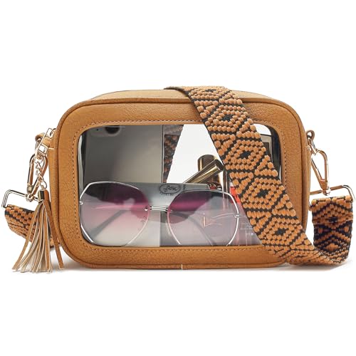 Image of LOXOMU Clear Crossbody Bag Stadium Approved - Waterproof Clear Purses for Women Stadium Bag with Adjustable Guitar Strap | Stadium Approved