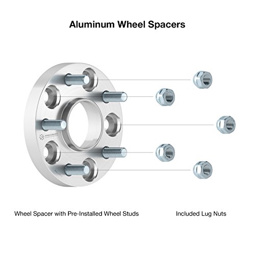 25Mm (1 Inch) 5X114.3 Hubcentric Wheel Spacers (67.1Mm Bore, 12X1.5 Studs) Compatible With Hyundai Genesis Tiburon Veloster Kia Optima Soul Mazda 3 5 Cx-7 Miata Mx-6 Rx-8 Protege Jeep Compass Patriot #TOP3