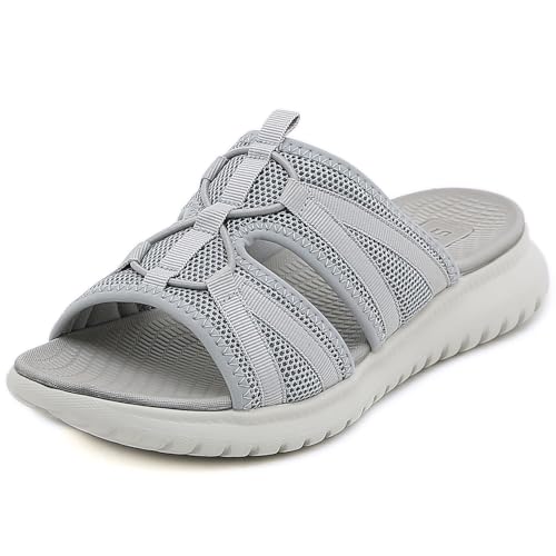 Acfoda Schiebe Sandalen Damen Sommer mit Weiches Fußbett Leicht Bequeme Orthopädische Pantoletten Slip On Hausschuhe Off...
